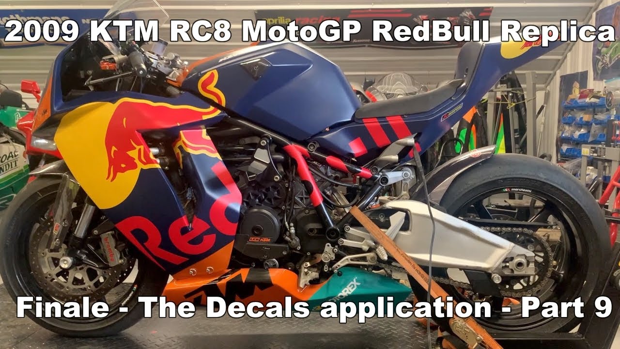 2009 KTM RC8 RedBull MotoGP Replica - part 9 - Decals and Tank Install