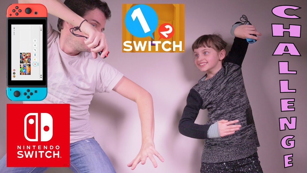 NINTENDO 1-2-SWITCH CHALLENGE • Duel entre soeurs sur Switch ! et le papa - Studio Bubble Tea gaming