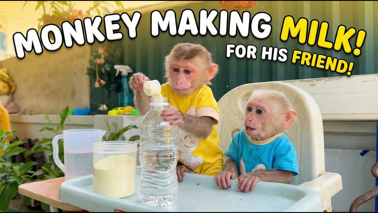 Nana monkey makes her own milk to take care of her brother.
