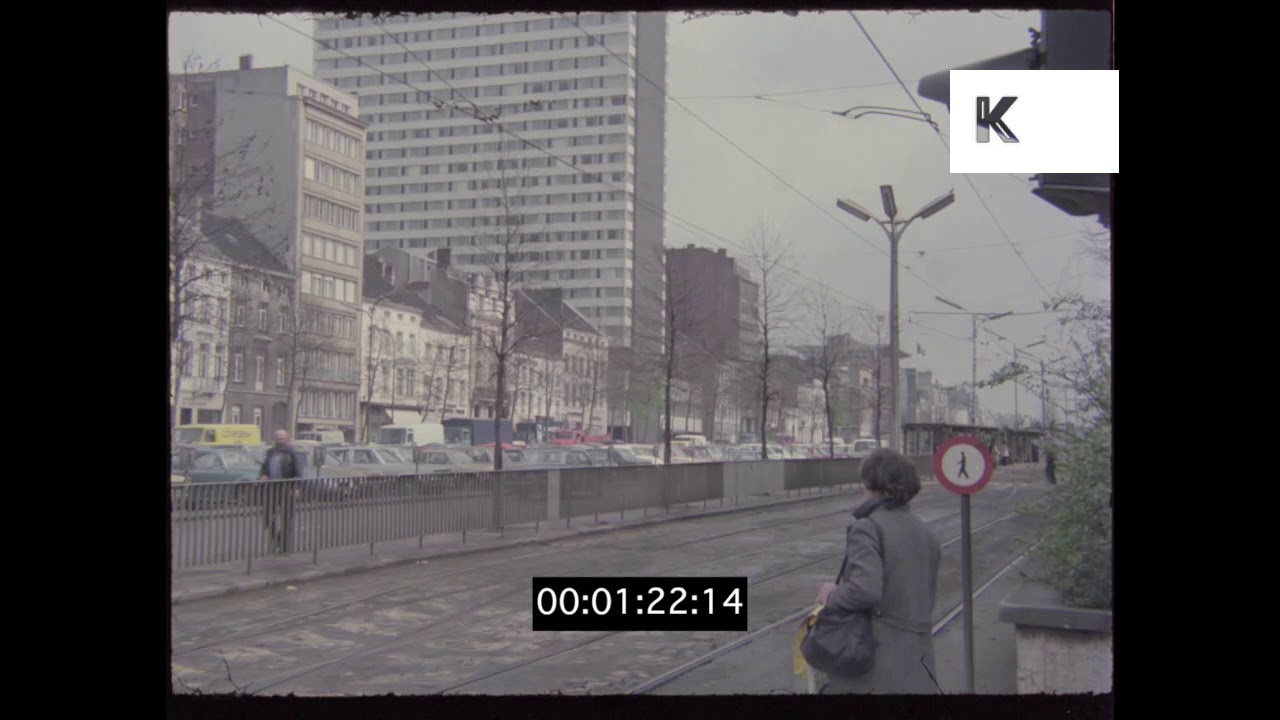 1970s Brussels, Traffic, Streets, Trams, Belgium from 35mm