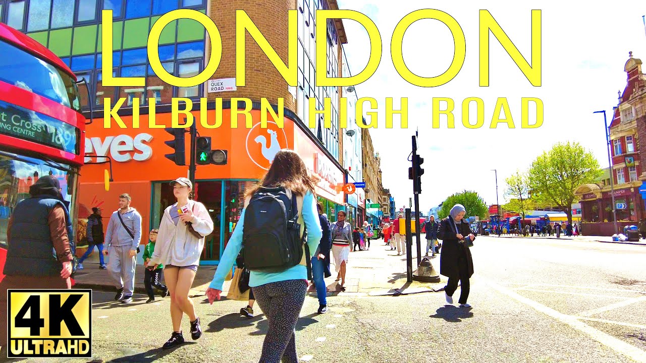 Kilburn High Road London walking tour | [4K] London street scene