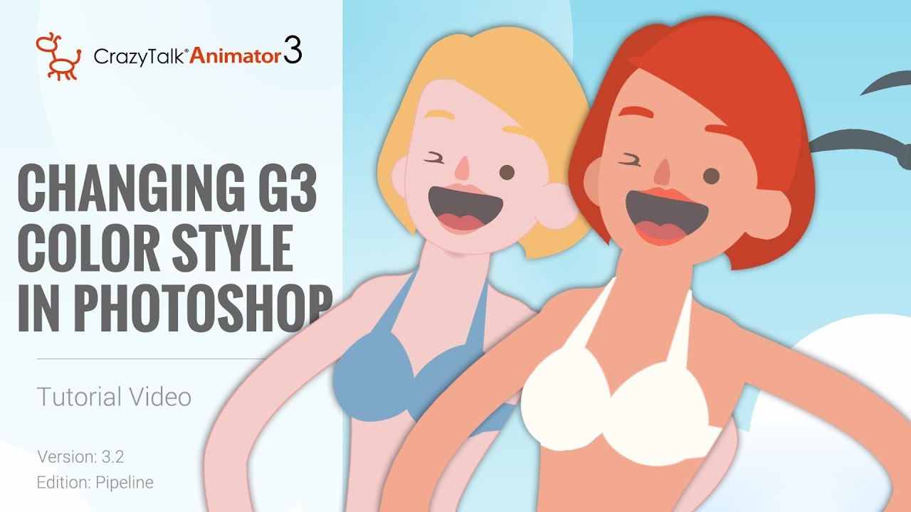 CrazyTalk Animator 3.2 Pipeline Tutorial - Changing G3 Color Style in Photoshop