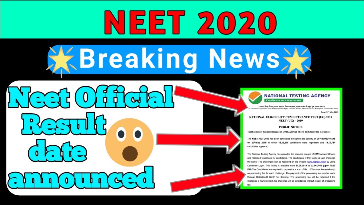 NEET 2020 Result Date | NEET 2020 Final Answer key Relishing Date | NEET 2020 Important Update