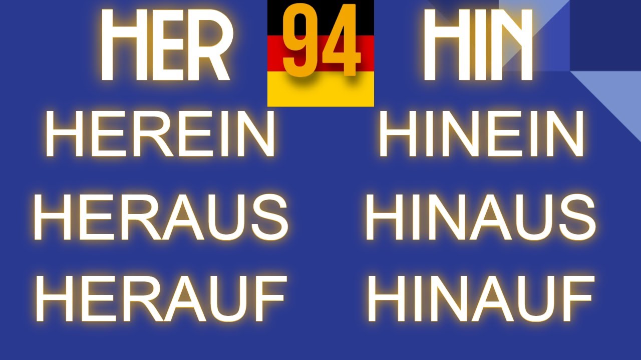 hinein, herein, hinaus, heraus, hin, her, PREFIJOS AMIGABLES - Aprender Alemán (Lección 94)