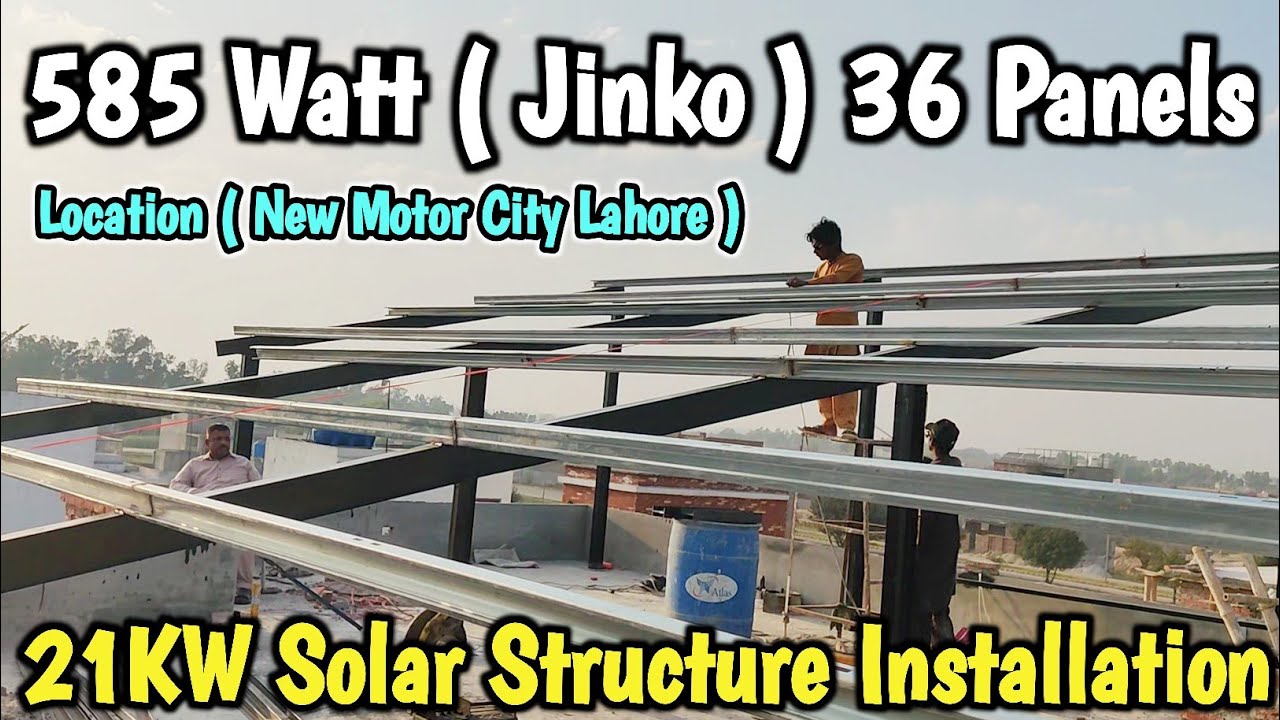 21KW Solar Structure Installation || 585Watt Jinko 36 Panels