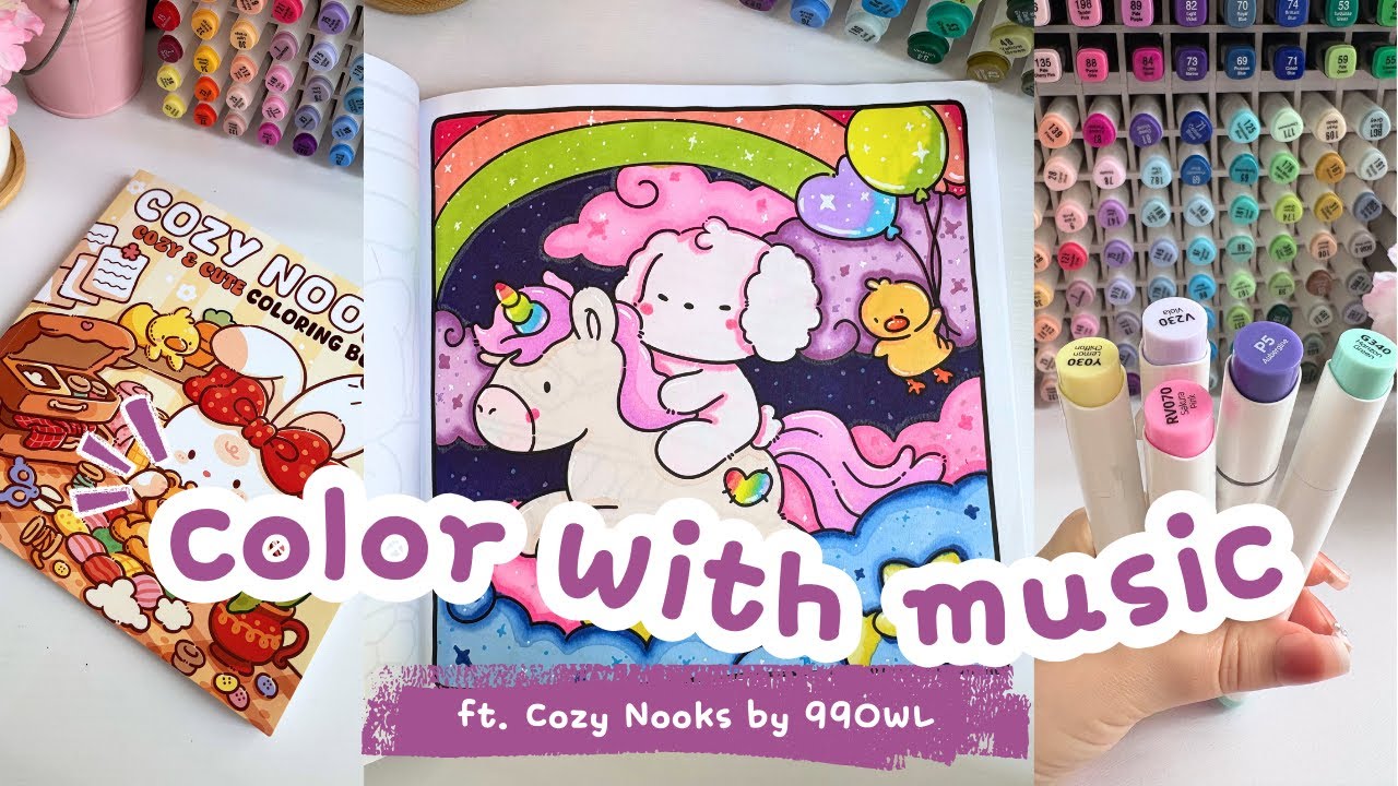 Color With Me 🦄 ‘Cozy Nooks’ Coloring Book 🦄 Cutesy Music