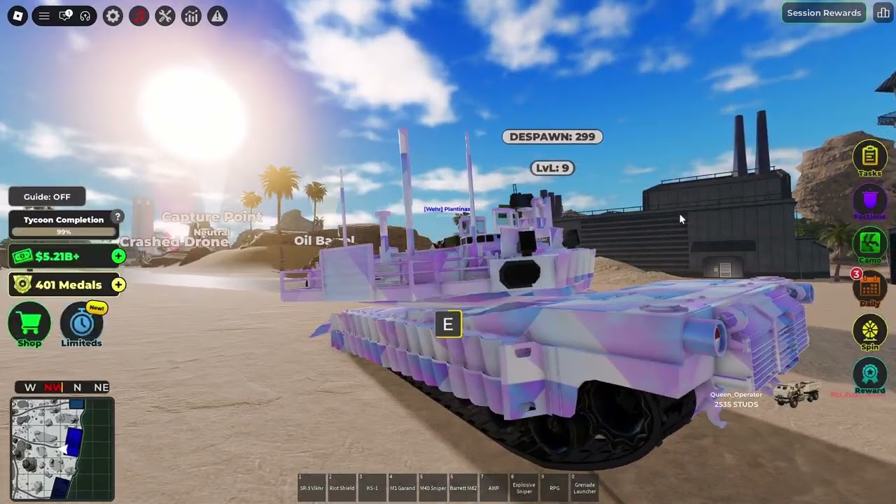 Destroying War Tycoon server with the buffed M1A2 SEP Tusk II