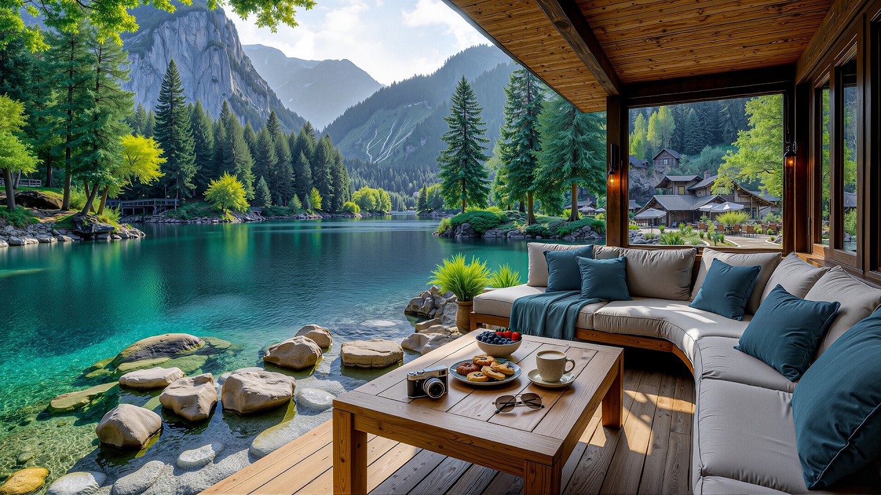 Morning Jazz In A Lakeside Cabin Space - Sweet Jazz Background Music For Stress Relief