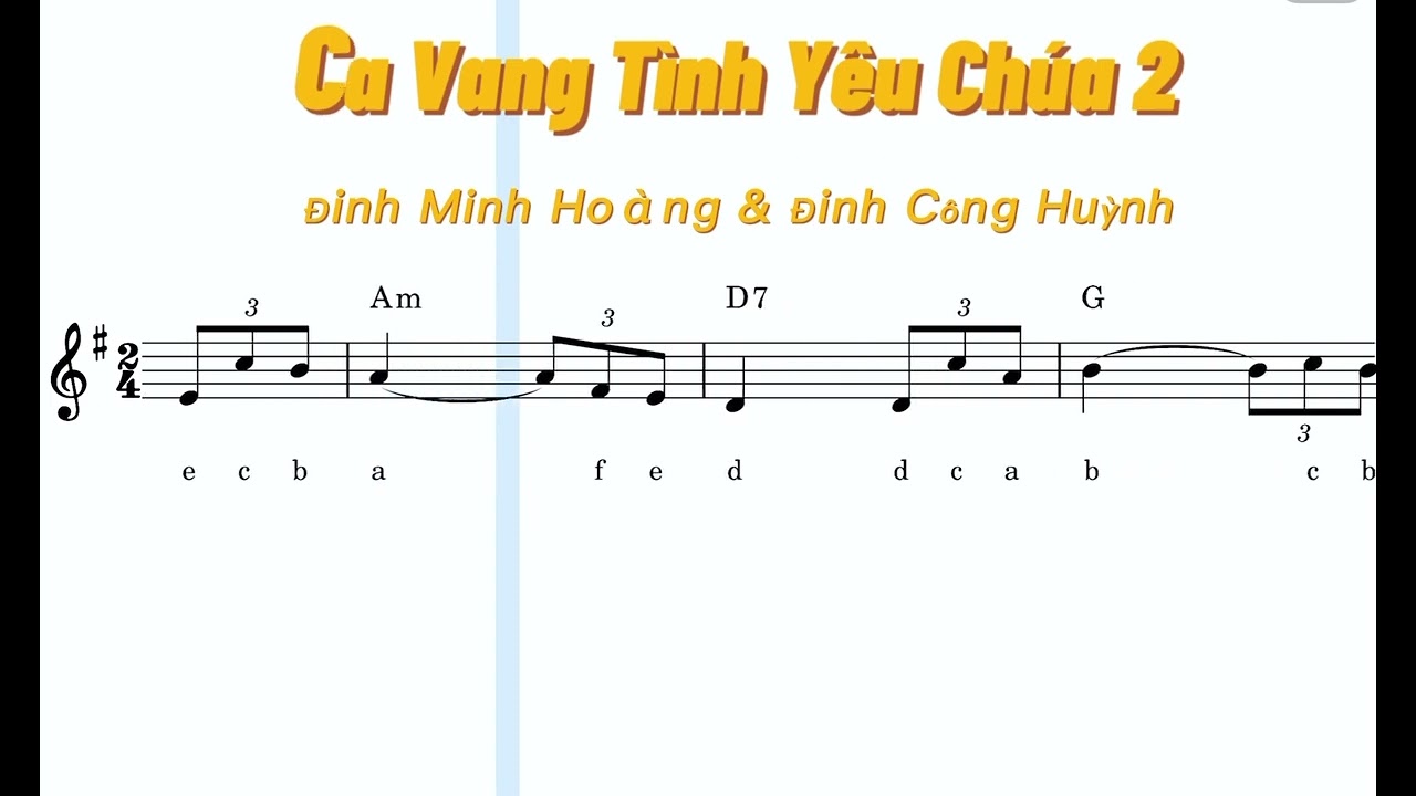 CA VANG TÌNH YÊU CHÚA 2 ( Tập hát ) 2 bè.