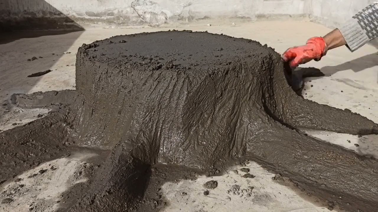طريقة عمل جذع شجرة من الإسمنت / How to make a tree trunk from cement