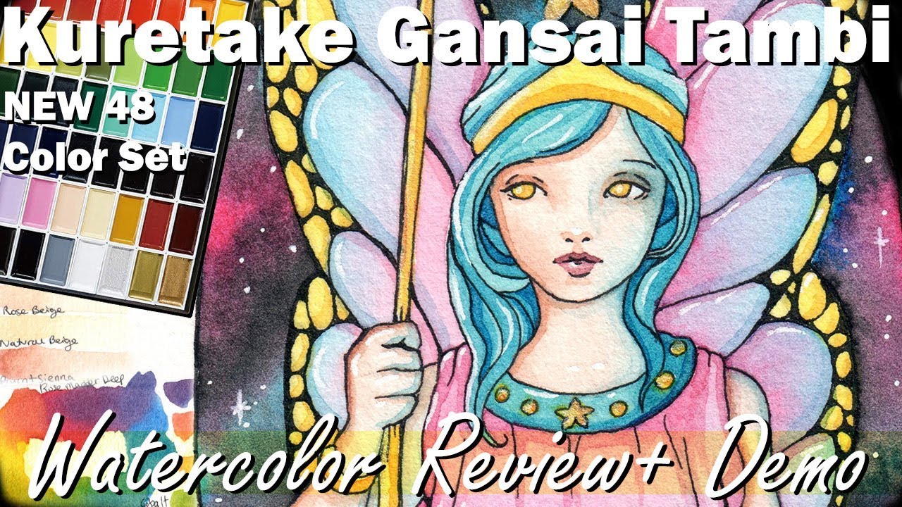 New Kuretake Gansai Tambi Watercolor Review 48 Color Set Affordable Gift Beginner Artist