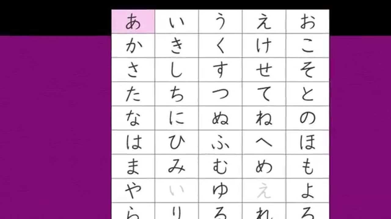 Hiragana 1 - あいうえお　[ひらがな 1 - あいうえお]