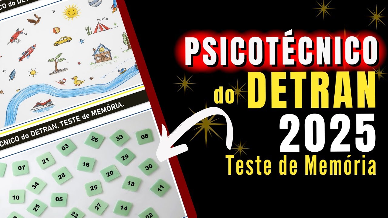 PSICOTECNICO do DETRAN 2025. AVALIA&Ccedil;&Atilde;O PSICOL&Oacute;GICA DETRAN 2025. Teste de aten&ccedil;&atilde;o. Exame psicol&oacute;gico.