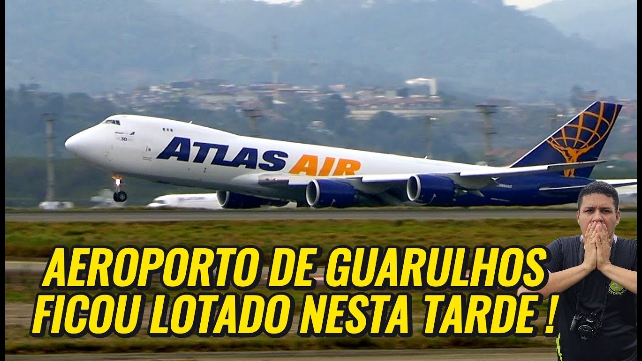 NESTA TARDE O AEROPORTO DE GUARULHOS FICOU LOTADO COM POUSOS E DECOLAGENS SEM PARAR