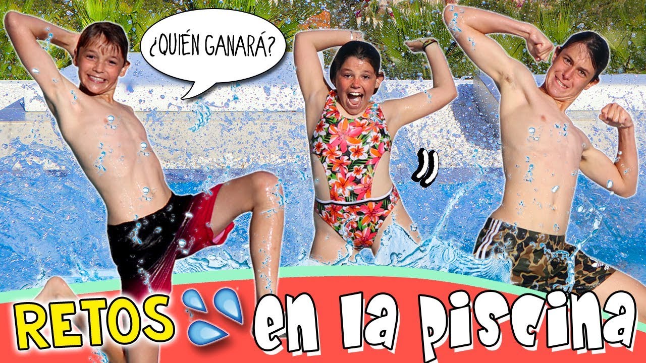 RETOS, JUEGOS y SALTOS al AGUA en Verano 💦 en la PISCINA con HINCHABLES