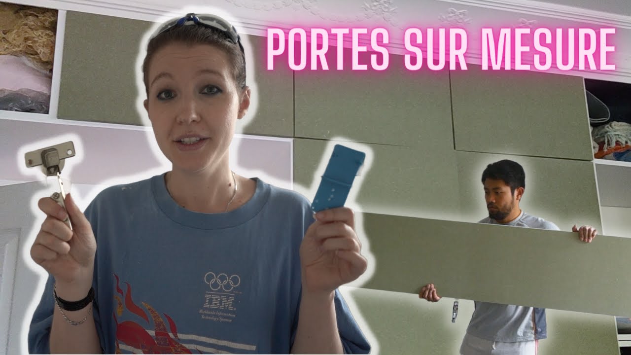 Porte de placard sur mesure avec charnières invisibles pour le dressing de la chambre
