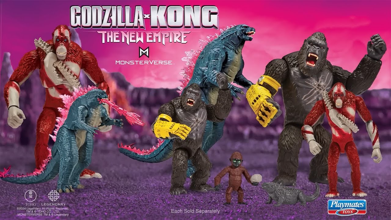 Godzilla x Kong Playmates Toys Commercials with New Movie Clips