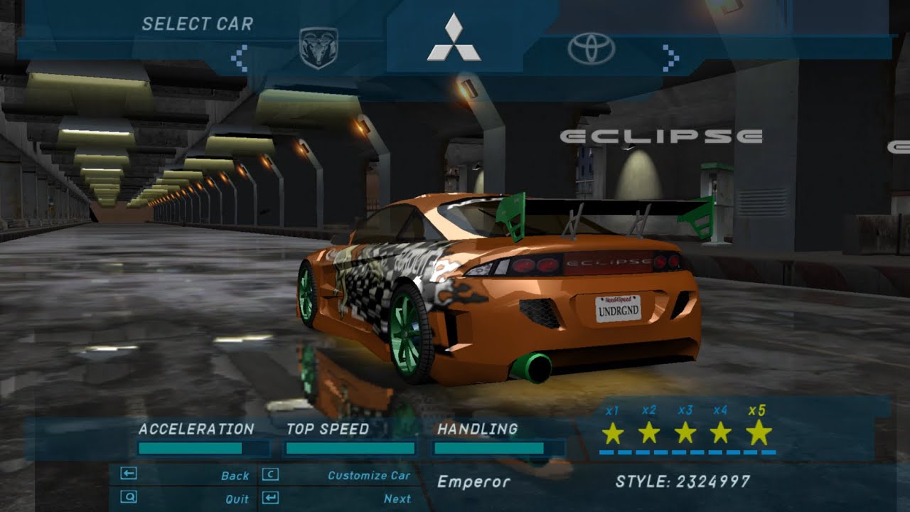 NFS Underground Definitive Edition | Mitsubishi Eclipse | Customization and Gameplay