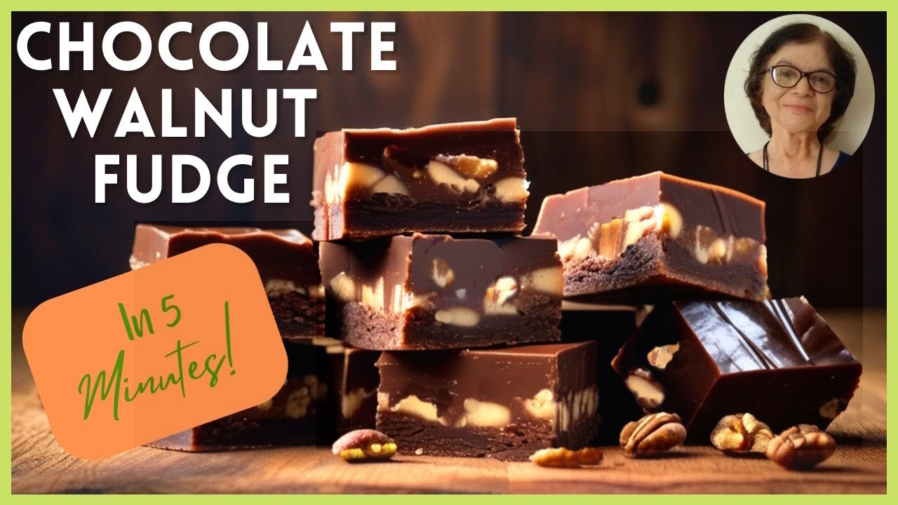 Quick 5 minute Chocolate Fudge Recipe / Chocolate Fudge with Walnuts / Perfect Fudge Recipe