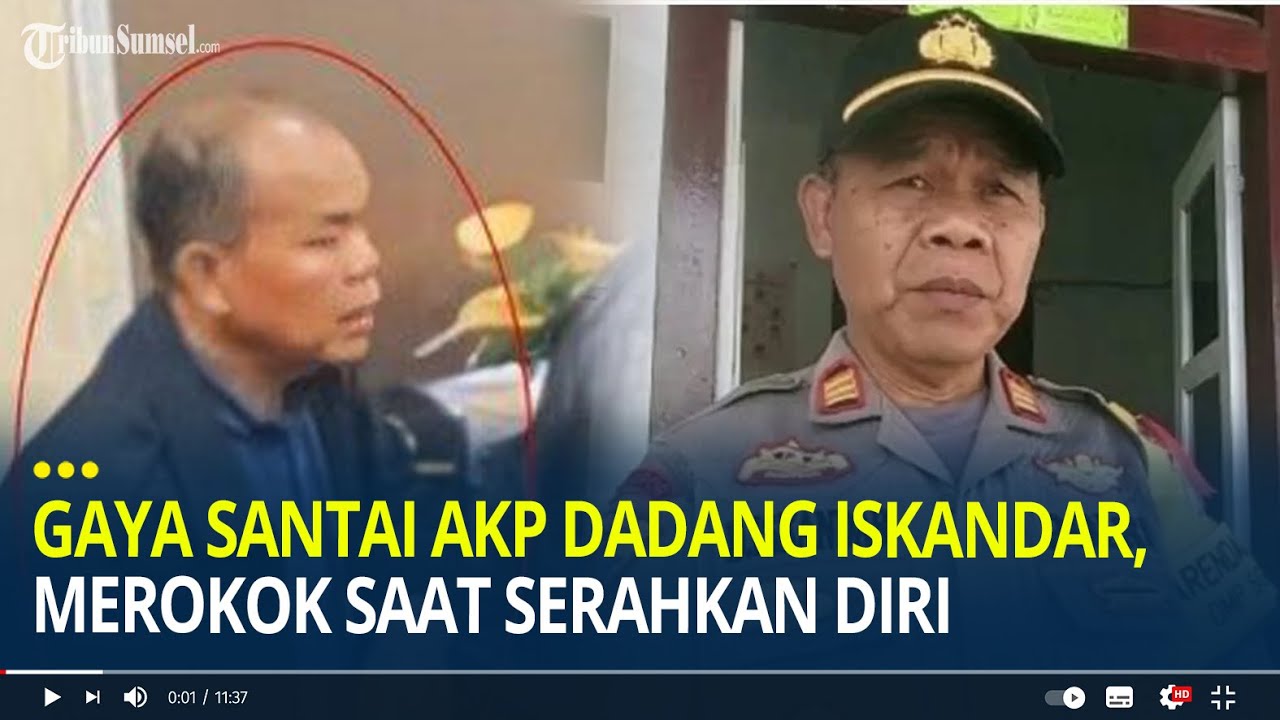 Gaya Santai AKP Dadang Iskandar Pelaku Polisi Tembak Polisi di Solok, Merokok Saat Serahkan Diri