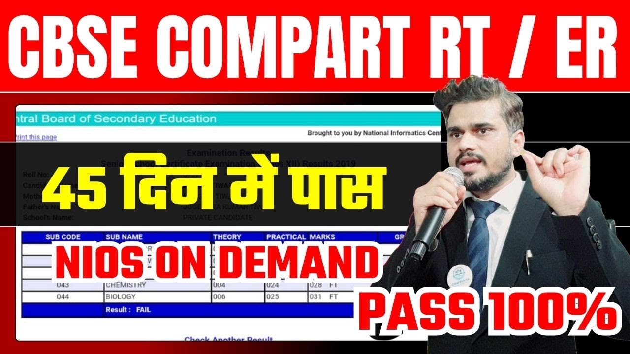 CBSE 12th Essential Repeat  RT Compartment Exam 2026  | Nios On Demand Examination 2026