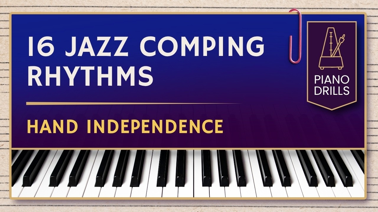 Jazz Piano Hand Independence Exercise (Left Hand Walking Bass & Right Hand Comping)