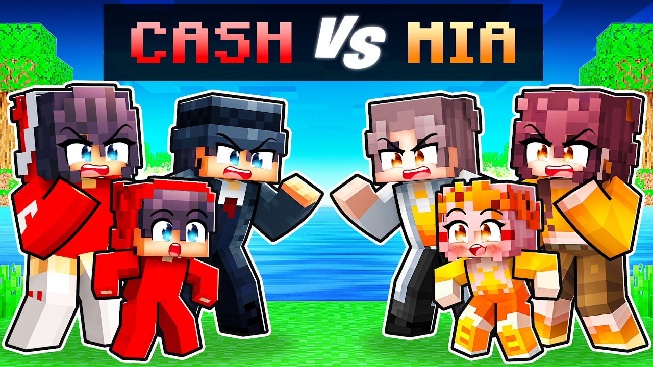 Cash’s Family vs Mia’s Family in Minecraft!