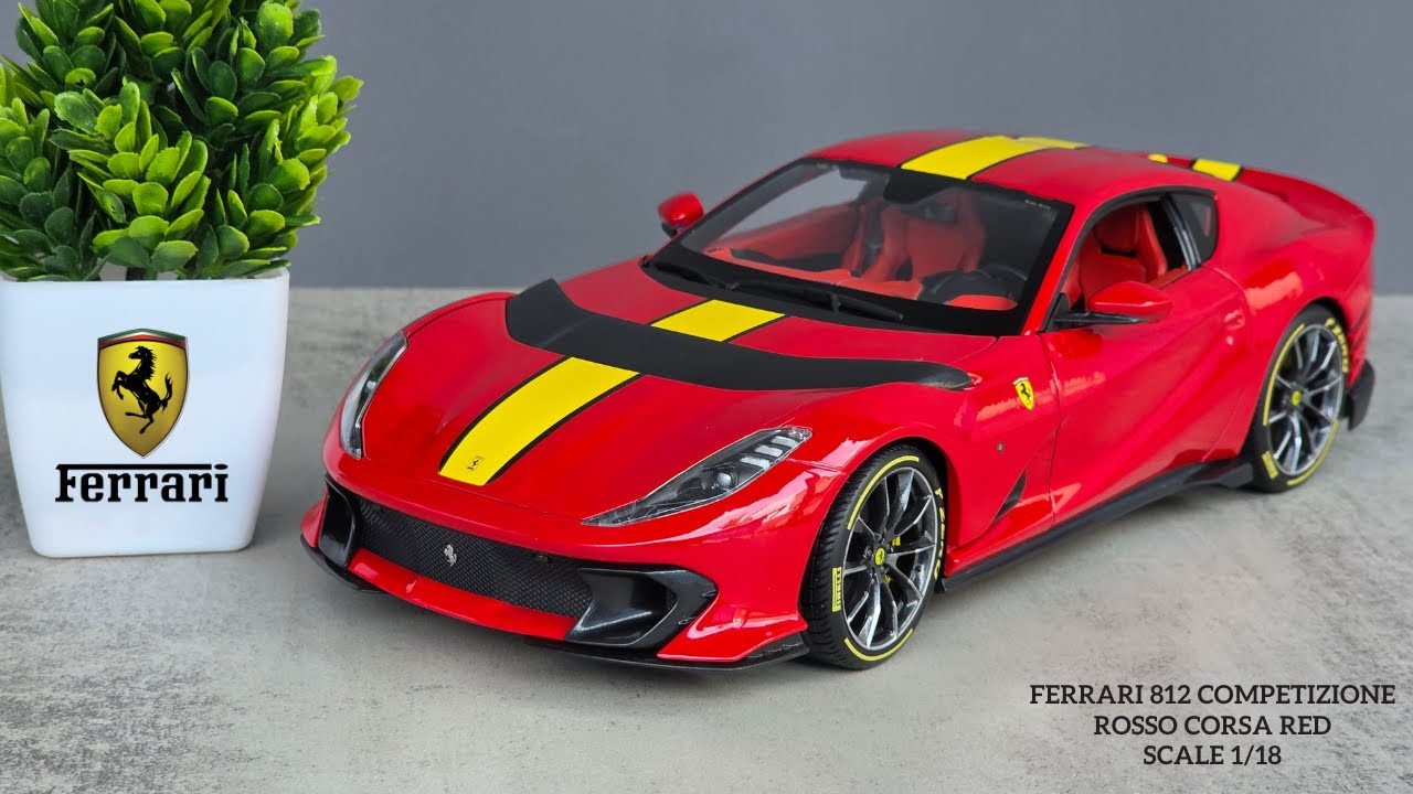 HD Miniature | Bburago Ferrari 812 Competizione Rosso Corsa Red 1/18 Scale Signature Series