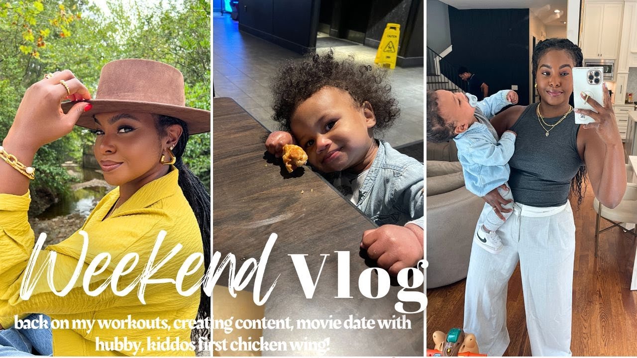 WEEKLY VLOG || back on my workouts, creating content, movie date with hubby, kiddos first wing!