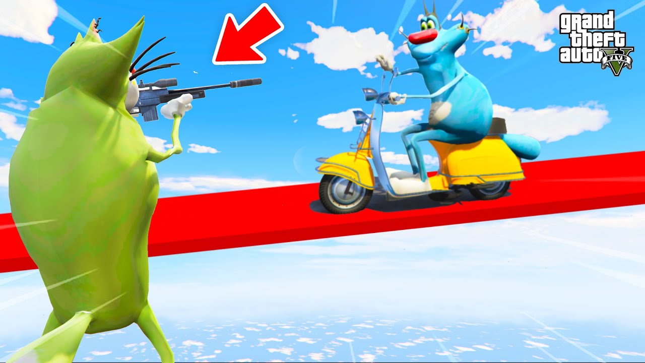 OGGY RUNNING FROM SNIPER JACK - SNIPER VS RUNNER (GTA 5 Funny Moments)
