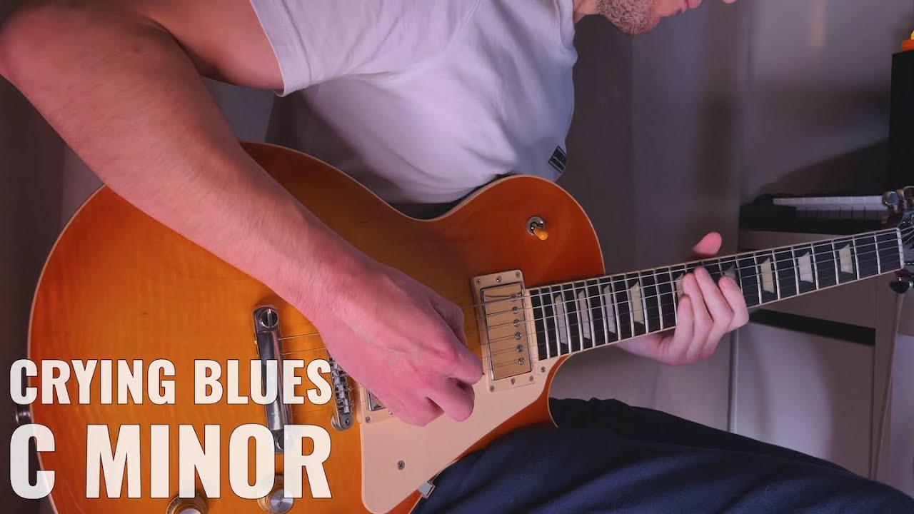 Sad Crying Blues Solo in C Minor Improvisation [Gary Moore Style Jam]