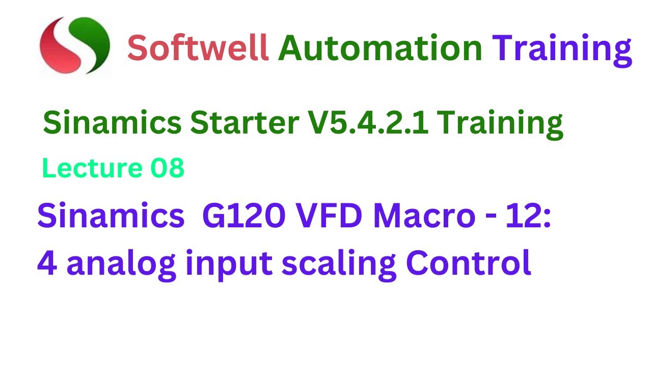 #lecture 8: #siemens #sinamics #g120 VFD macro-12: 4 analog input scaling |Siemens #starter Training