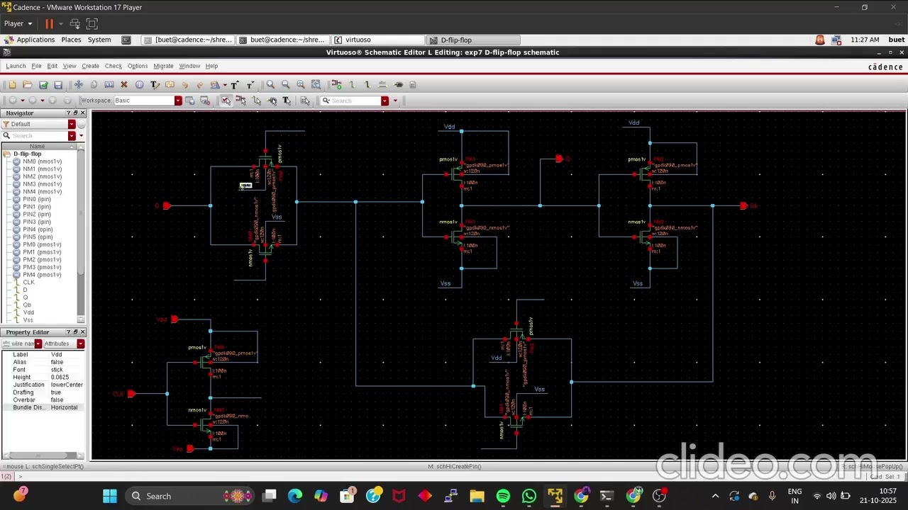 Experiment 7: D flip flop using Transmission gates cadence virtuoso