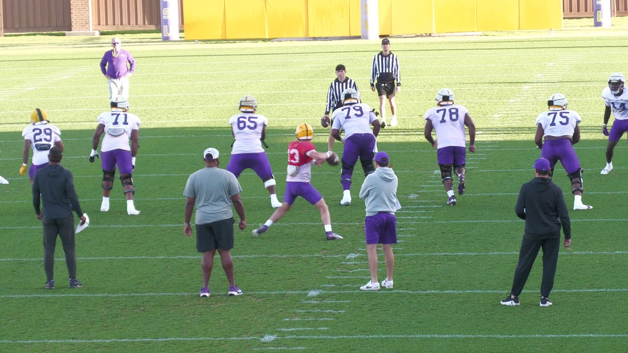 LSU spring FOOTBALL practice video, March 18