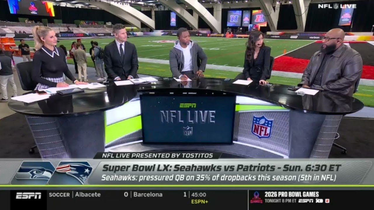 NFL LIVE | ESPN Bold Super Bowl LX Predictions: Sam Darnold or Drake Maye?