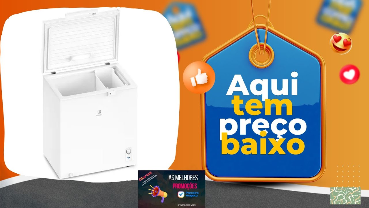 Freezer Horizontal Electrolux Cycle Defrost 199L com função Turbo Freezer Uma Porta❄💰