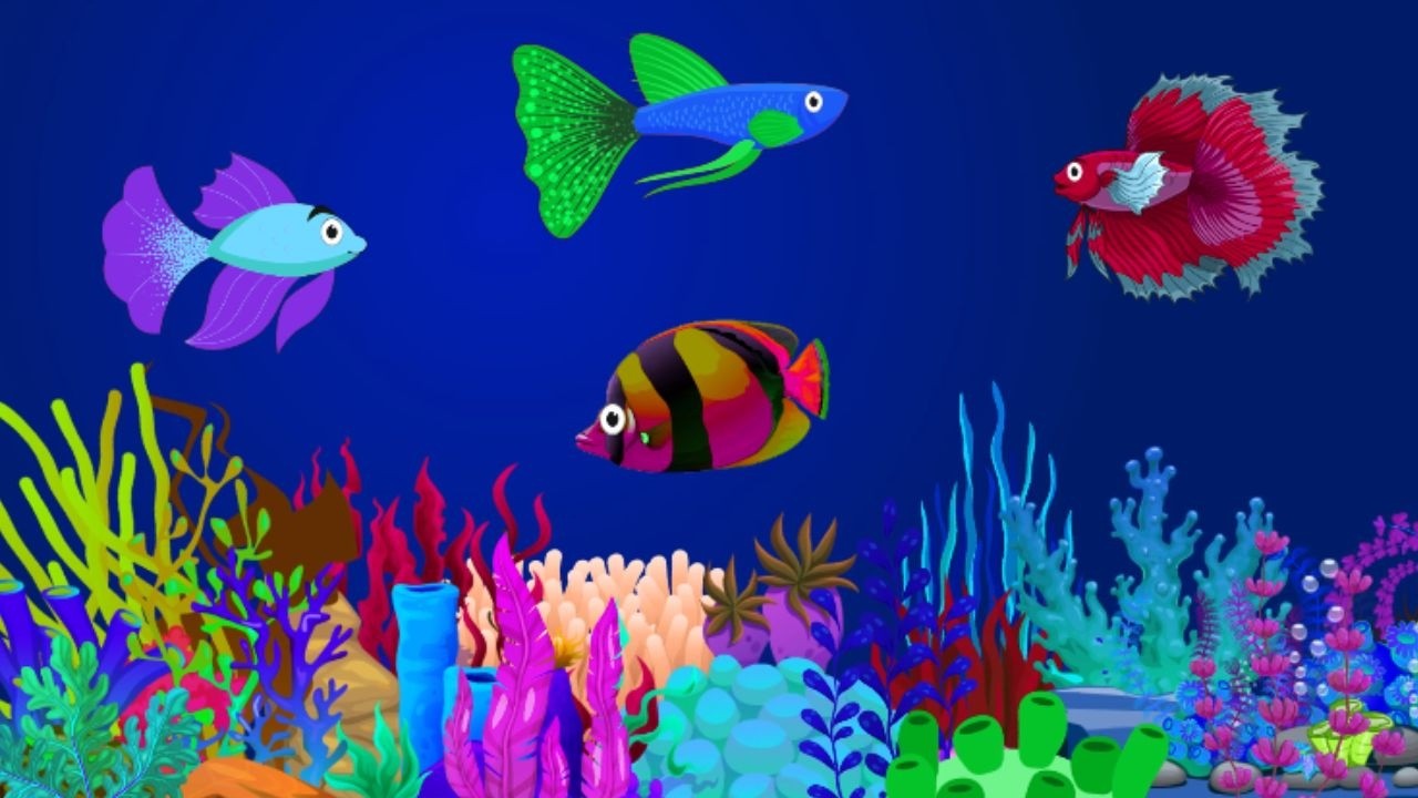 Ocean Dream Fish 🐬Lullaby Music Soft Baby Sleep Sounds🎵 with Relaxing Aquarium & Underwater Scen