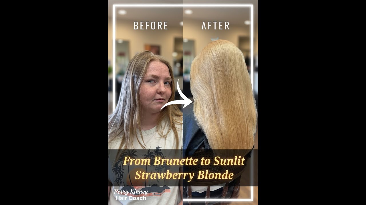 From Brunette to Sunlit Strawberry Blonde!