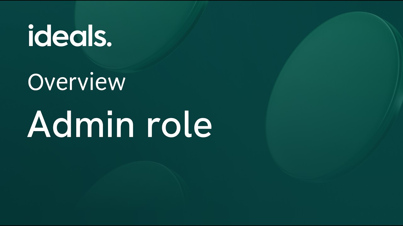 Ideals VDR for administrators overview | How to set up your project in Ideals VDR