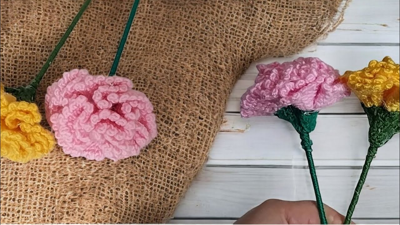 How to Crochet Carnation Flowers 🌸 | Easy and Beautiful Crochet Flower Tutorial