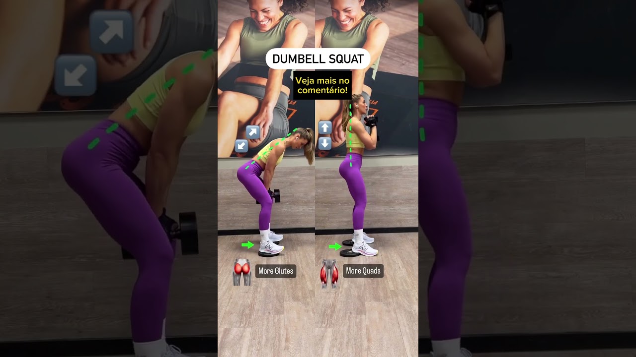 ATIVA&Ccedil;&Otilde;ES MUSCULARES Agachamento com Halteres | Treino de Gluteos