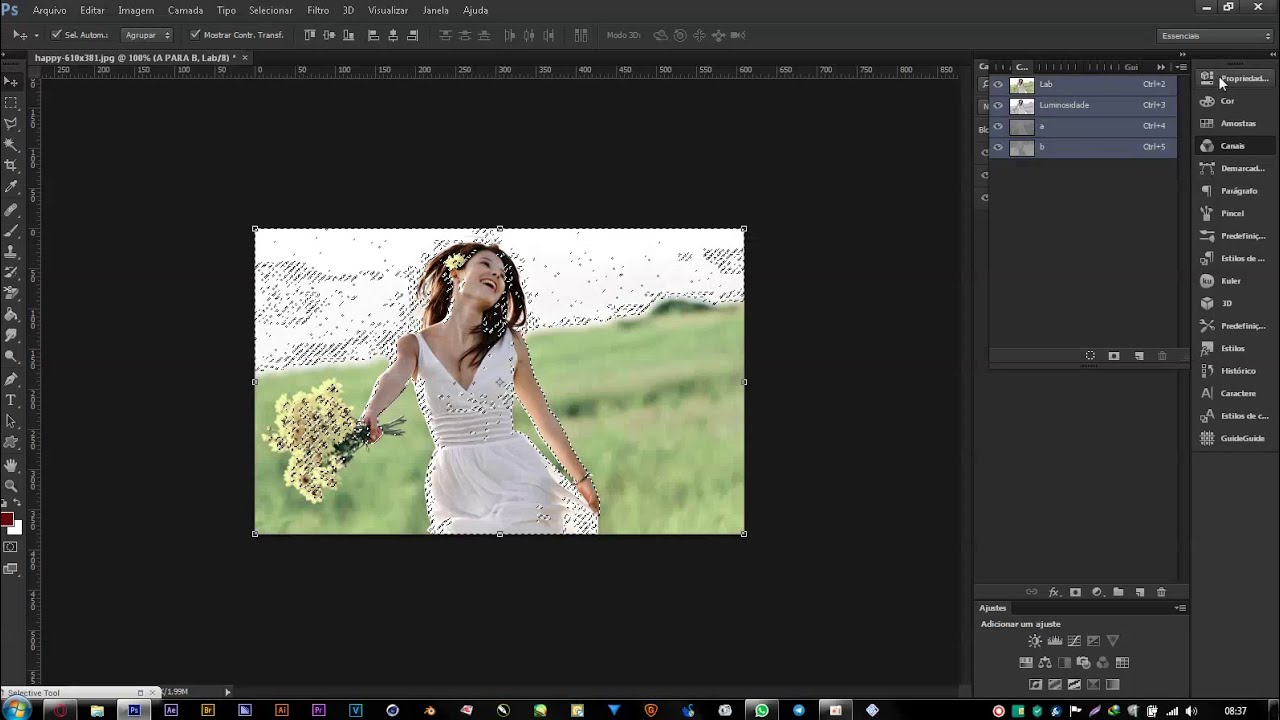 EFEITO SIMPLES NO PHOTOSHOP MODO CORES LAB + CANAIS