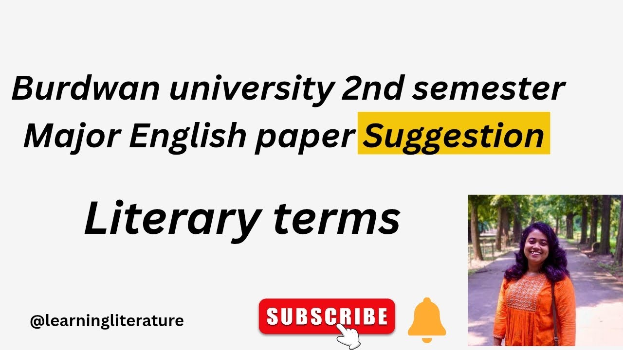 Burdwan University | 2nd semester | Major Eng | Suggestion | Literary terms | #burdwanuniversity 