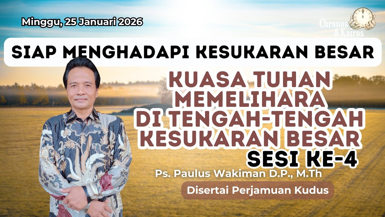 [ 4 ] KUASA TUHAN MEMELIHARA DI TENGAH KESUKARAN BESAR | Chronos & Kairos | Minggu, 25 Januari 2026
