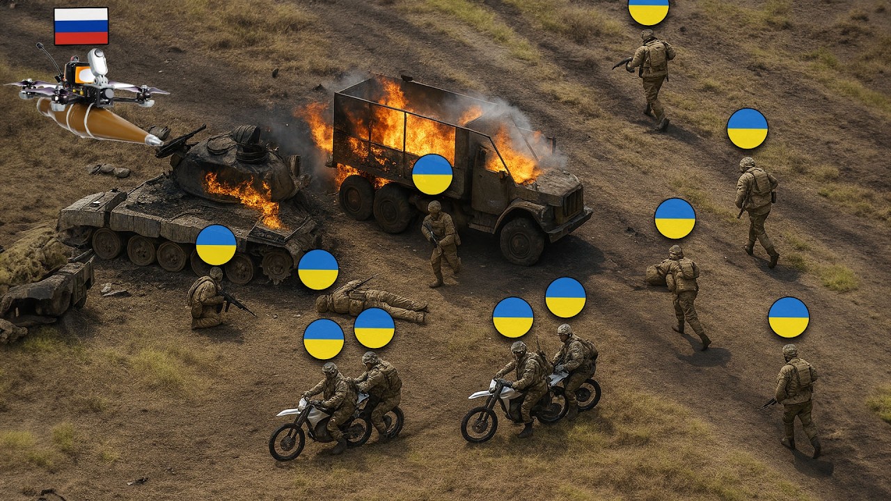 Неожиданная засада: россияне уничтожили украинское бронетанковое подразделение с помощью беспилот...