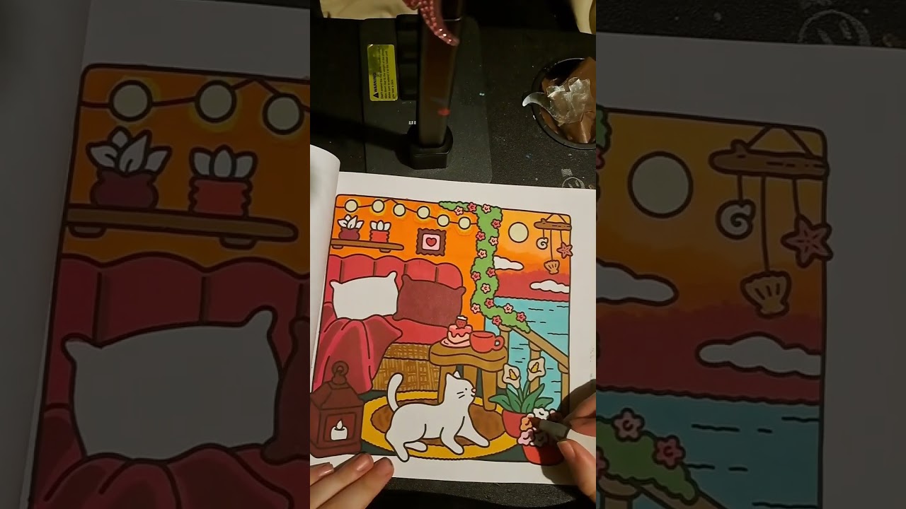 Cat Scene Colouring With Ohuhus