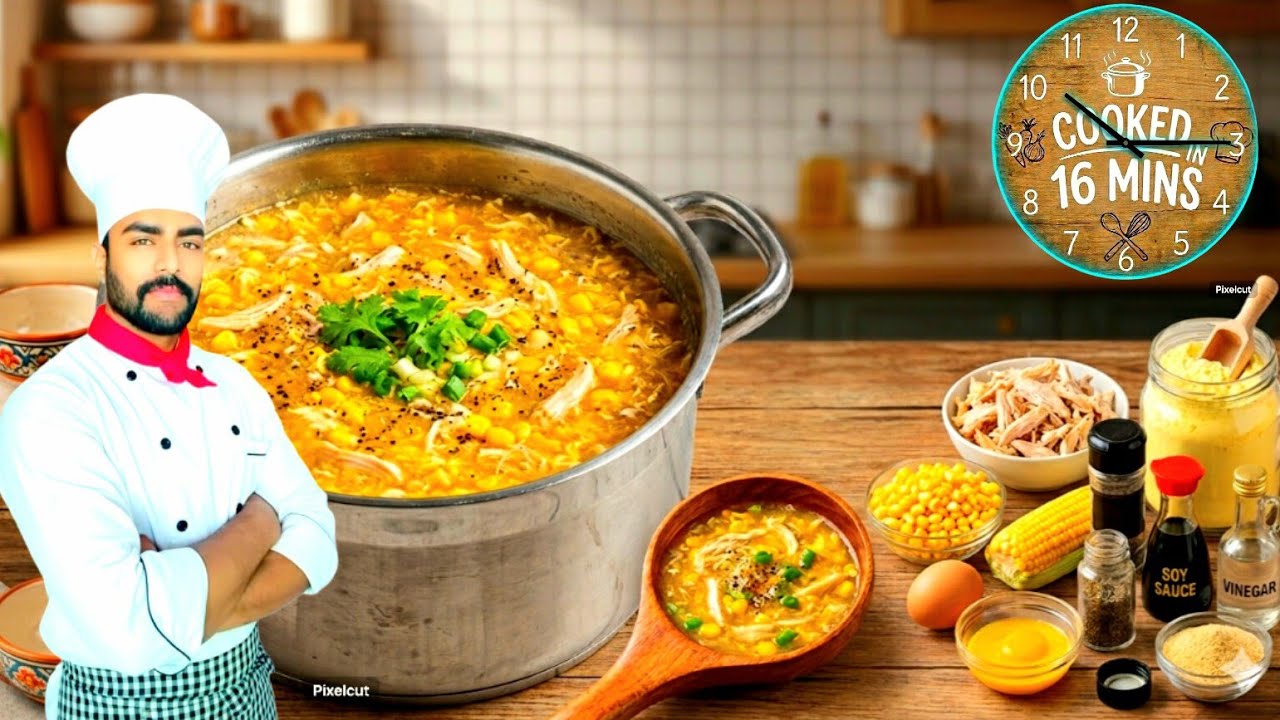 Chicken corn soup better than Restaurant by mujiz kitchen 