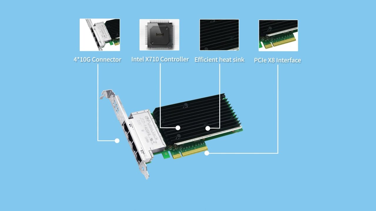 Intel X710 Quad-port ethernet network adapter-LR-LINK   (LRES1013PT)