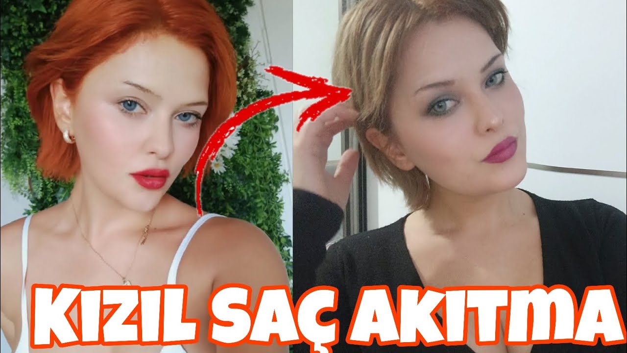Evde Kızıl Saç Akıtma | 4 Malzemeyle  Saç Boyası Akıtma | Bej Kumral Saç Formülü ❤