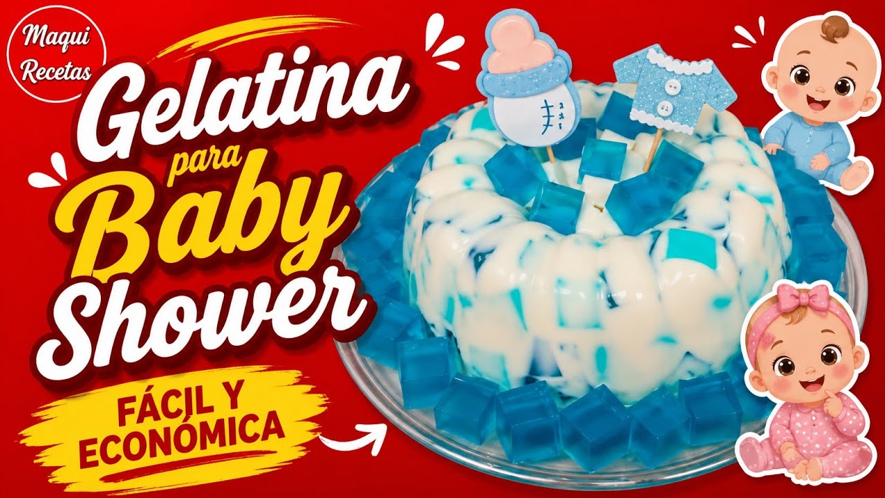 💙 Gelatina para Baby Shower 👶 gelatina azul para BABY SHOWER de NIÑO